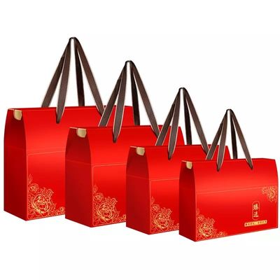 試供品のボール紙のハンドルが付いている優雅なカートンの食糧箱を荷箱