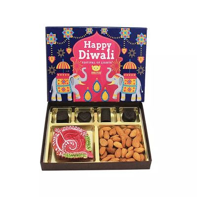 印刷された装飾的な結婚祝いのDiwaliの空乾燥したフルーツの荷箱を荷箱