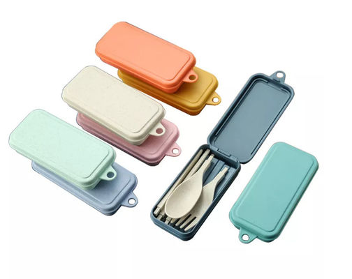 3部分の食事用食器セット箸のSpork折るテーブルウェアとの包装箱旅行